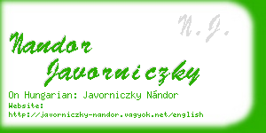 nandor javorniczky business card