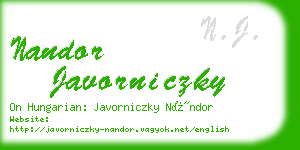 nandor javorniczky business card